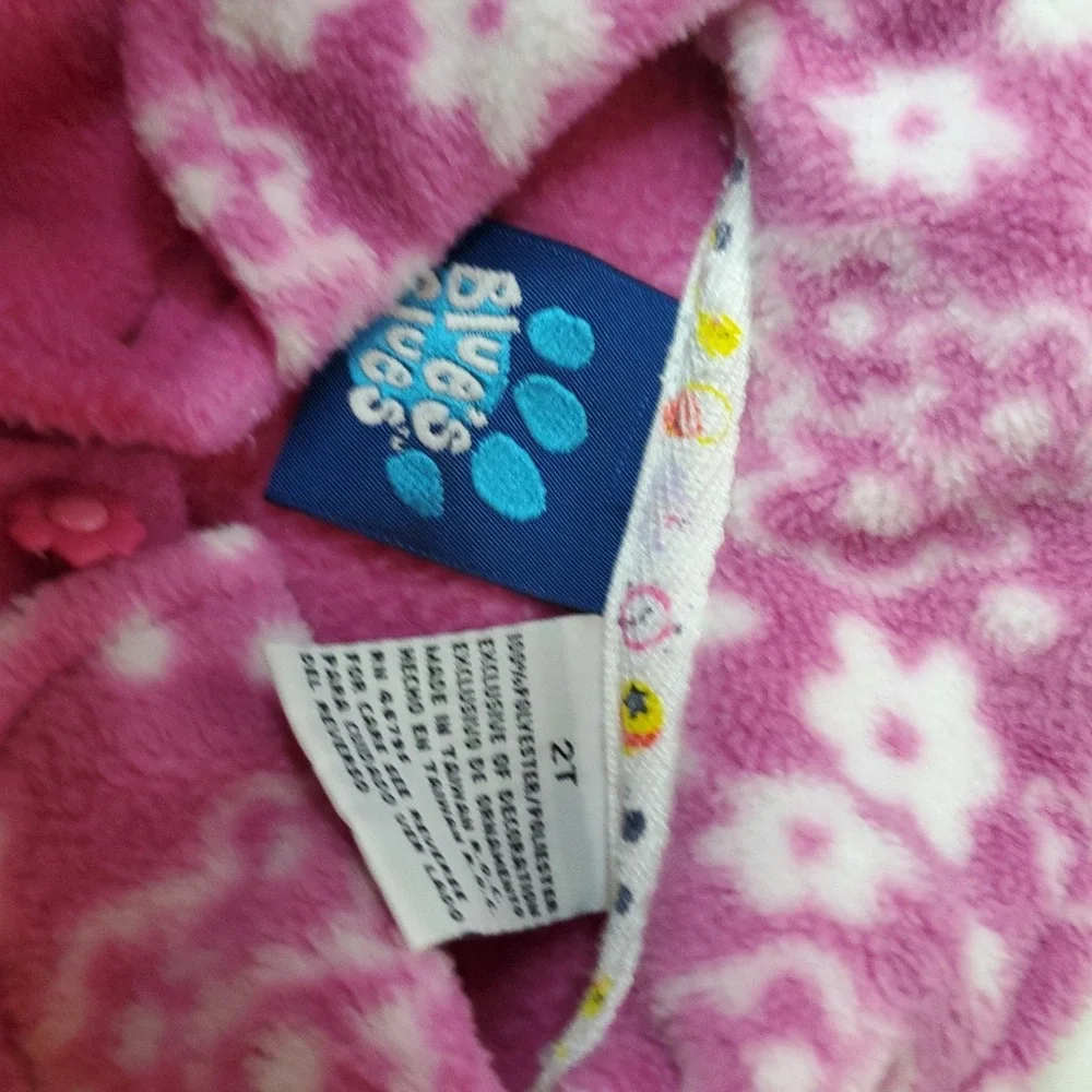 Vintage 90s Blues‎ Clues Embroidered Fleece Jacket Kids 2t Purple Pink Girls